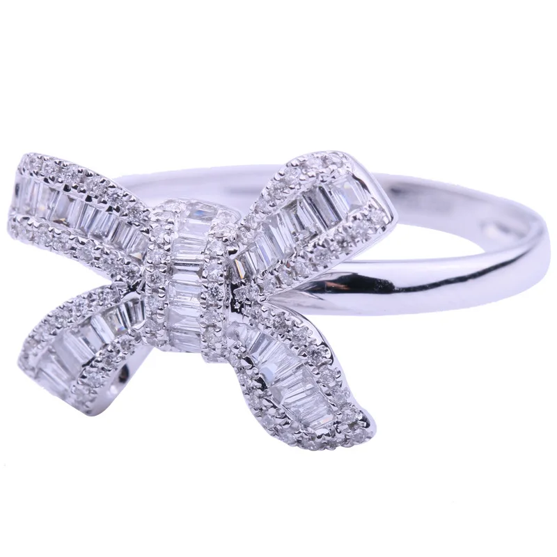 Choucong Bowknot женское кольцо из стерлингового серебра 925 пробы фианит AAAAA обещание на помолвку обручальные кольца для женщин украшения для пальцев