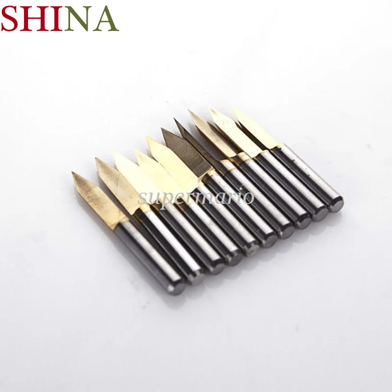 10x Titanium Coated Carbide PCB Engraving CNC Bit Router Tool 90 Degree 0.1mm