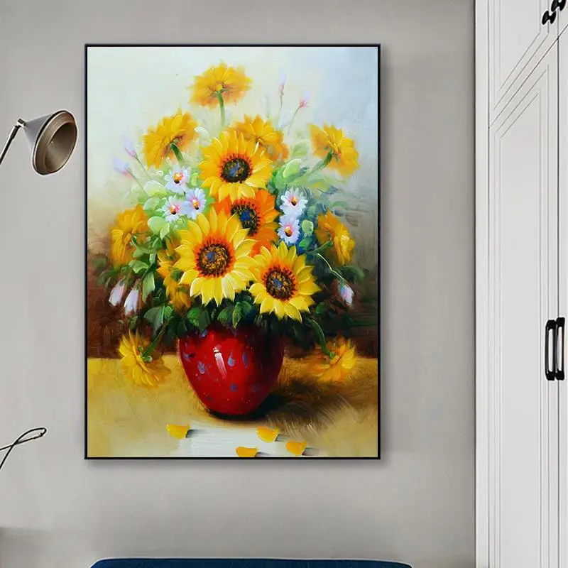 

5D DIY Diamond Painting sunflower flowers New Needlework diamond embroidery Gift Cross stitch wedding decoration