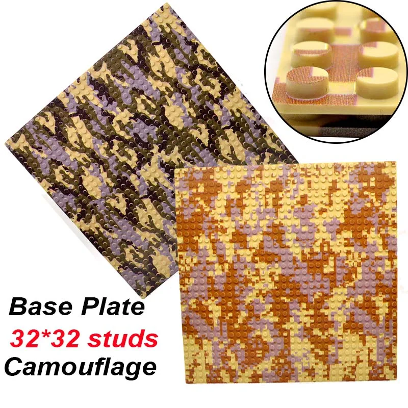 

Single Sale Camouflage Baseplates 32*32 in Studs MOC Bricks Military Base Plate Part Building Blocks Gifts Toys for Children