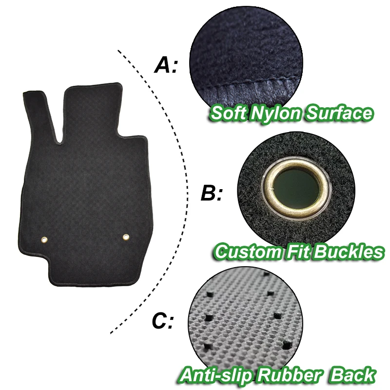 Автомобильные коврики для Mazda на пол из нейлона с резиновой подложкой черные