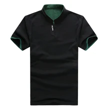 2017 NEW Summer Mens Casual Slim Mandarin Collar T-shirt Cotton Short Sleeve Shirt Clothing