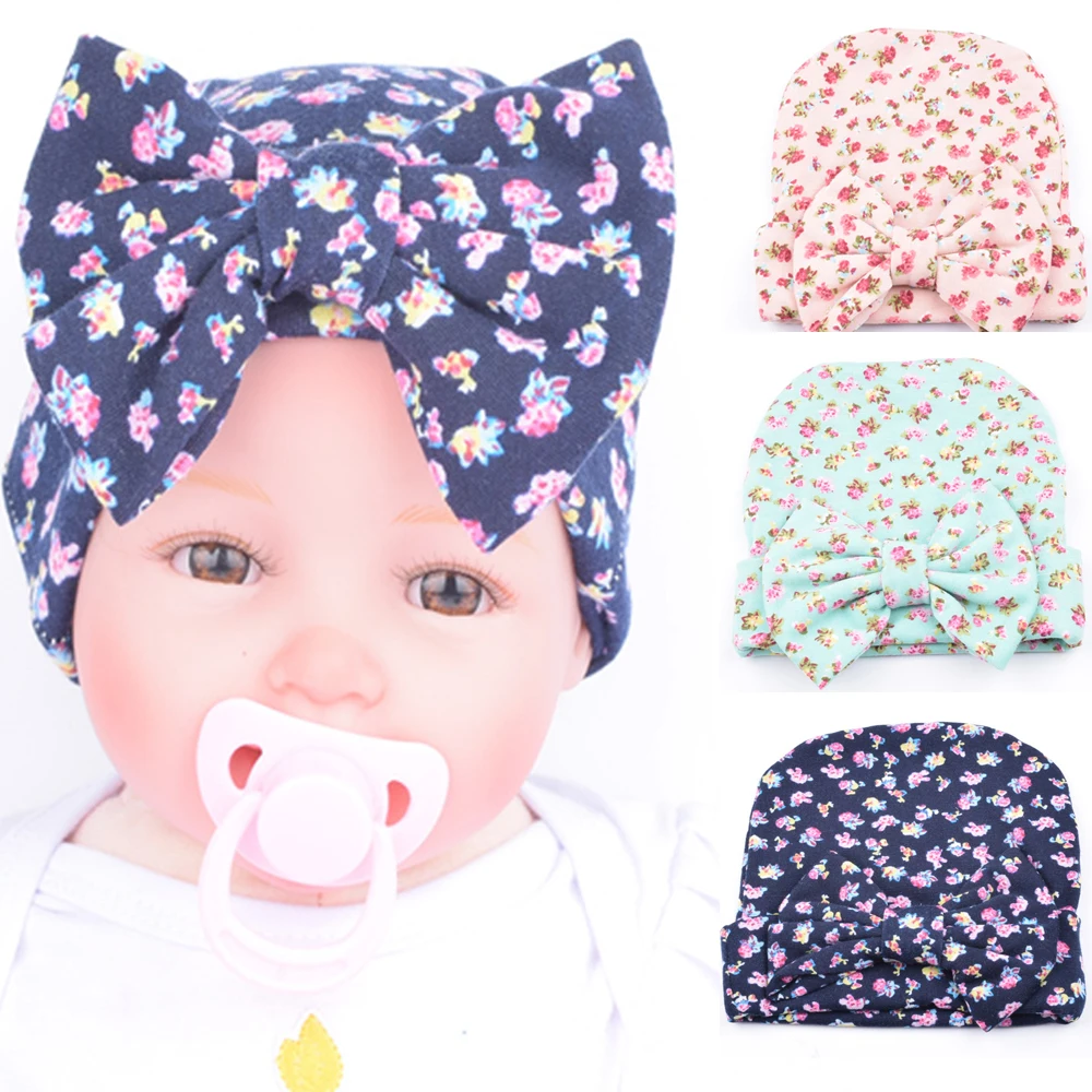 

2017 Hot Sale New Baby Girls Hat Winter Cotton Flower Hat Beanie Caps