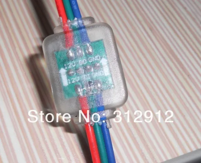 DC12V вход WS2811 пиксельный узел, 100 шт. нитке, инжекционного метода литья типа