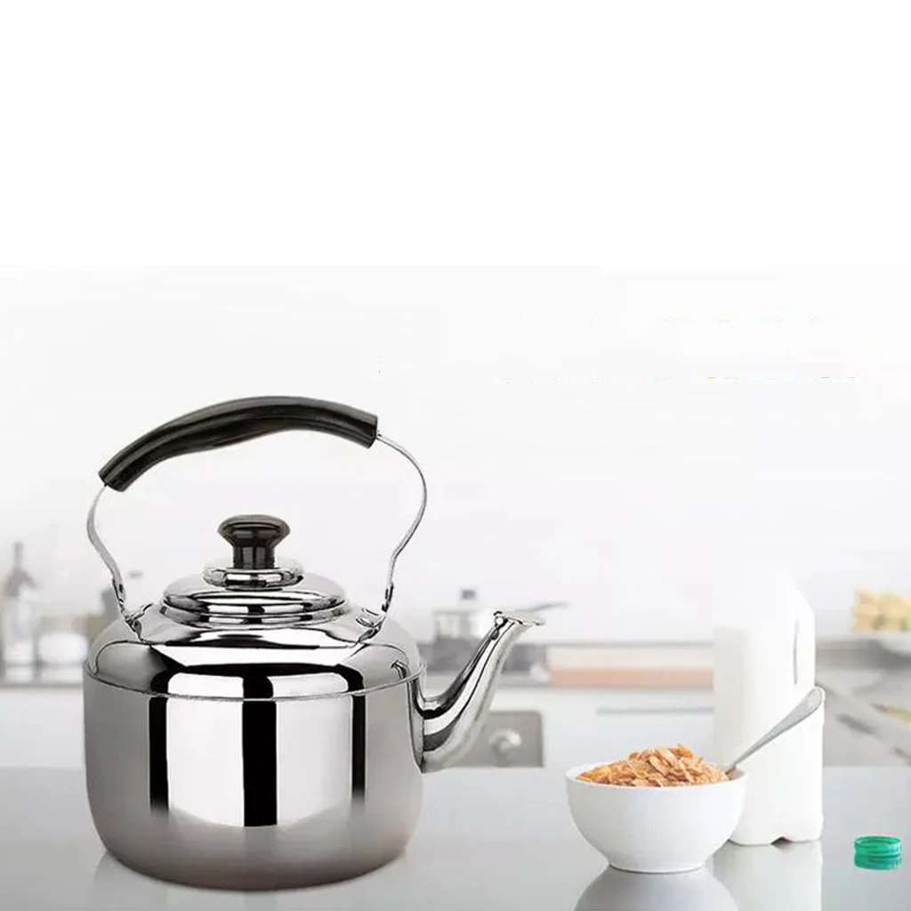 Stainless Steel Whistling Tea Kettle Coffee Kitchen Stovetop Induction 4L, 5L, 6L