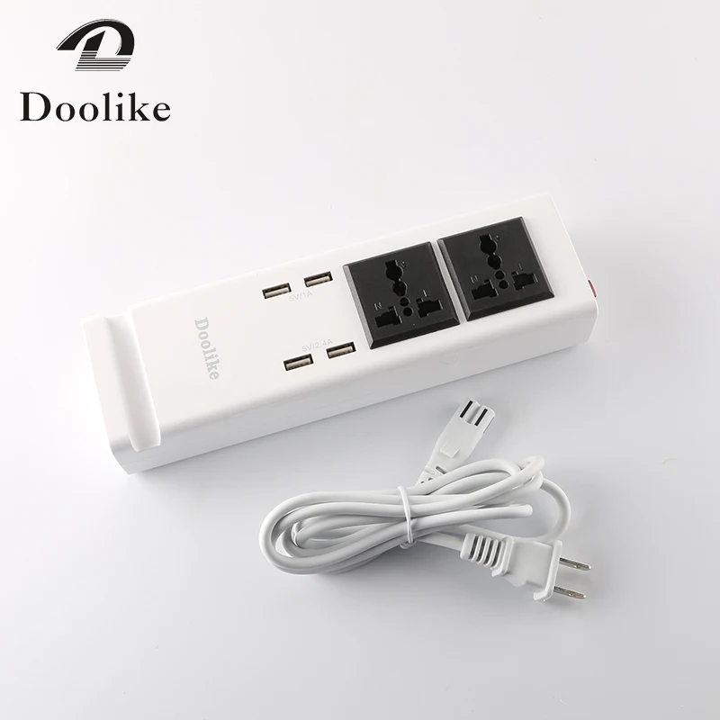  4 USB Port Charger Universal Smart Portable Phone Multi Charger Cute White 1.5M EU UK US Plug for I