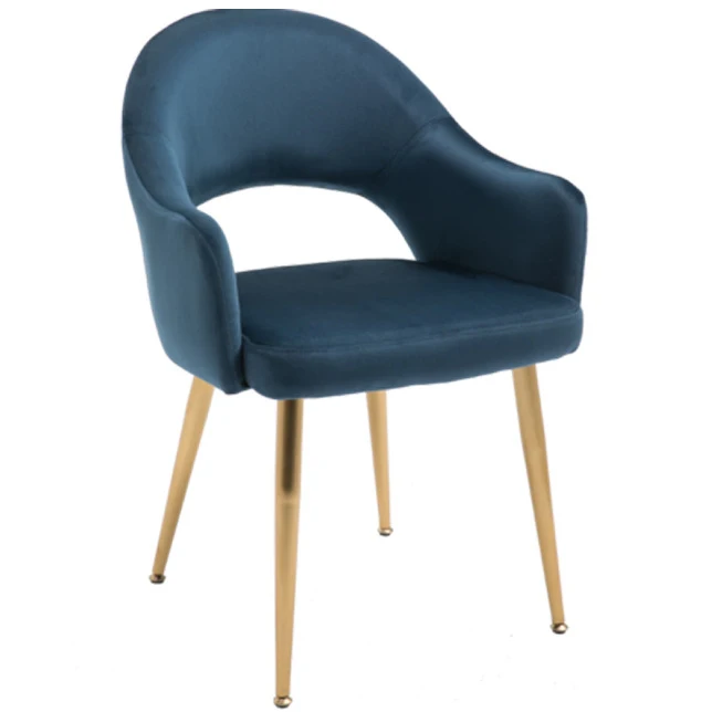Европейский Золотой металлический стул для дома, гостиной, столовой, садовый стул, мебель для отеля, отдыха, гостиной, вечерние, Банкетный зал - Цвет: Синий