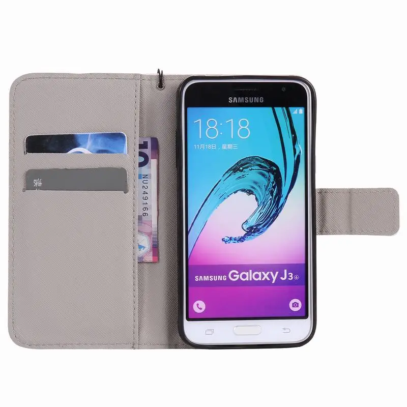 Для Fundas samsung Galaxy J3, кожаный силиконовый чехол, откидная крышка для Coque samsung Galaxy J3 6, чехол J3, чехол для телефона