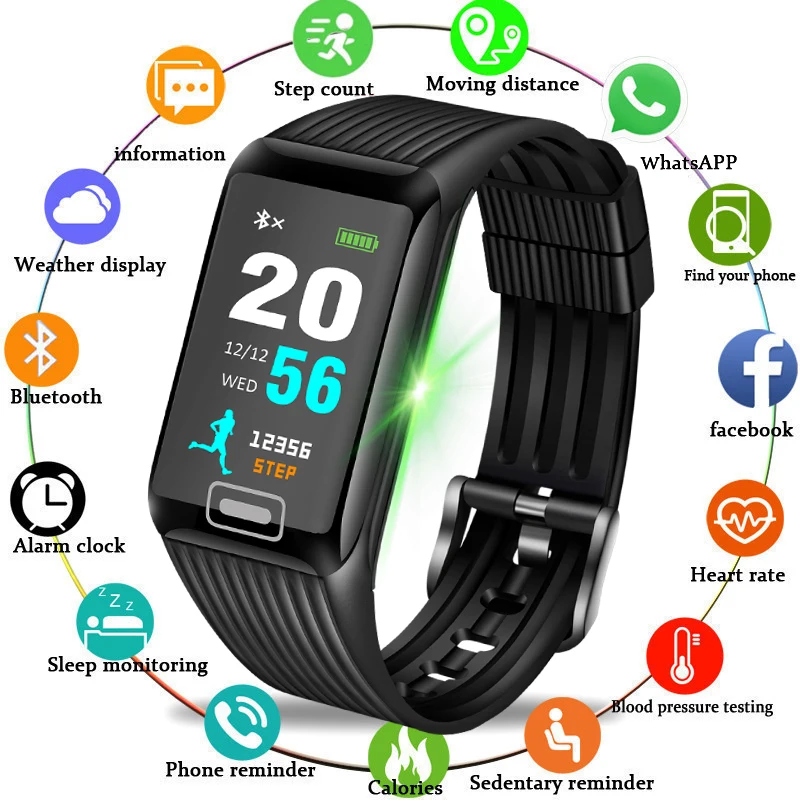 

WISHDOIT Waterproof Watch Men Fitness Smart Watch Blood Pressure Heart Rate Monitor Pedometer Information Reminder Sport Watch