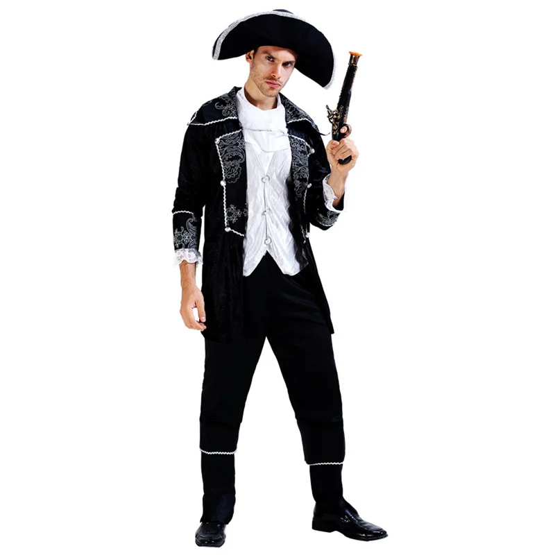 Vashejiang Для мужчин пиратский костюм на Хеллоуин костюм для Для мужчин капитан Джек маскарад для взрослых Ренессанс средневековые нарядное
