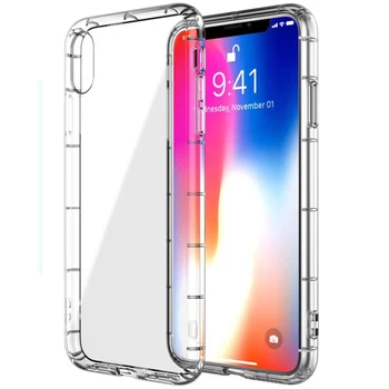 

100pcs/lot For iPhone 8 Plus 7 Plus 6S Plus Transparent Case Anti-Knock Air Cushion Crystal TPU Gel Cover For iPhone XS Max XR