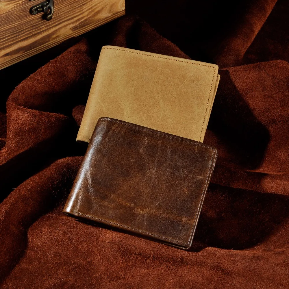 

Top Quality New Cattle Men Male Coffee Genuine leather Slim Business Card Holder Case Mini Simple Handy Wallet Purse 274lb