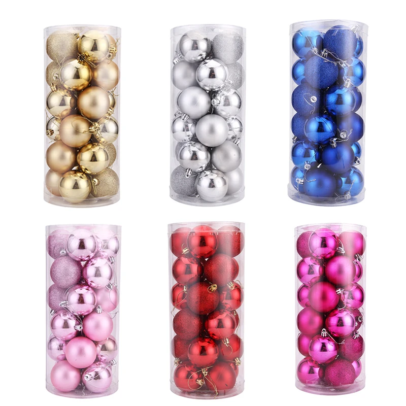 

24Pcs/lot New Year Christmas Xmas Tree Decoration Christmas Balls Decorations Diameter 3cm Christmas Ornament Supplies S3864