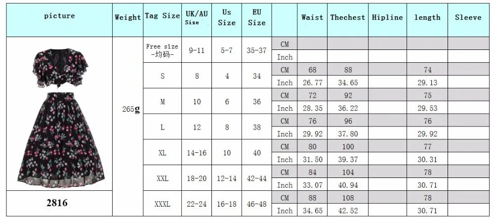 size chart
