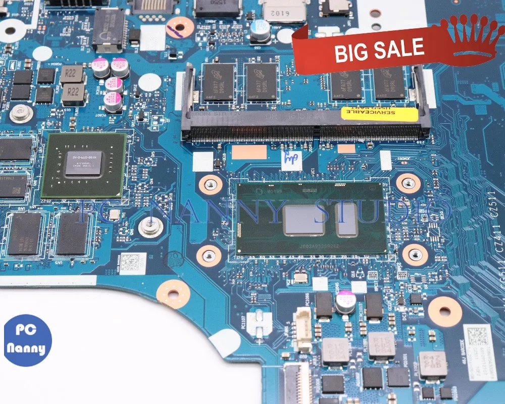  PCNANNY NM-A751 5B20L37478 For lenovo 310-15ISK 510-15ISK Laptop Motherboard SR2EZ I7-6500U 4GB DDR