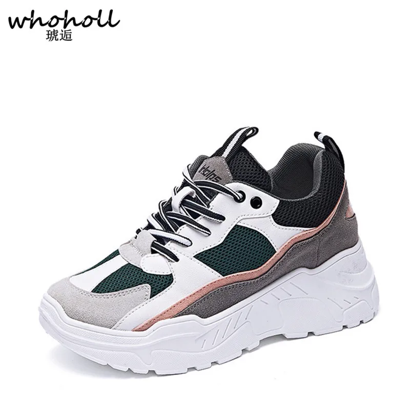 

WHOHOLL Retro Sneaker Shoes Woman Brand Breathable Mesh Thick Platform Women Trainer Shoes Outdoor Athletic Women Sneakers 35-39