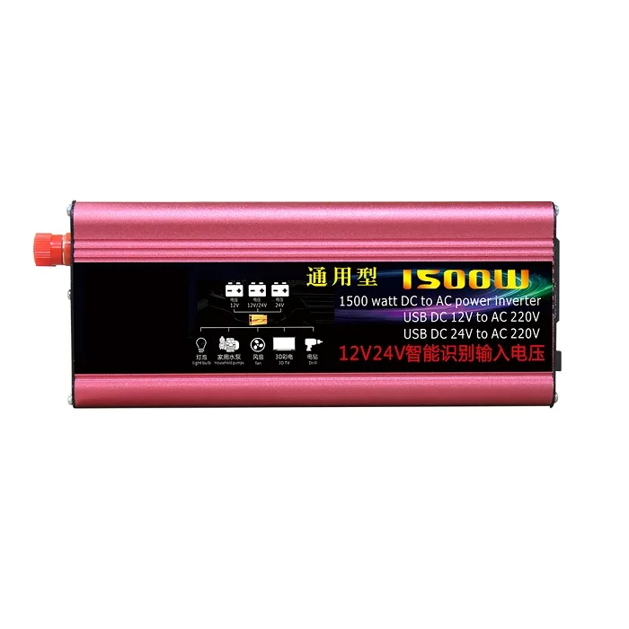 

Automobile Car Power Inverter 1500W DC 12V-24V auto work to AC 220V Modified Sine Wave Power Inverter