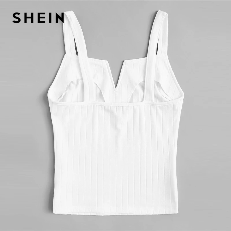 SHEIN Приталенный Однотонный Топ На Бретелях Летний Стильный Топ Без Рукавов