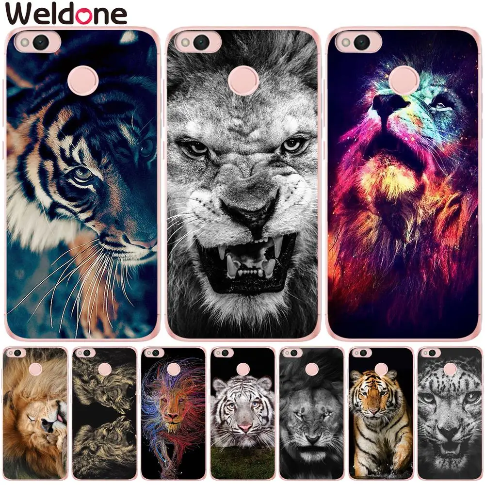 

Weldone Tiger lion Case For Xiaomi Mi 5X Mi a1 Mi6 Redmi 4 Pro Note 4X 4A 5A Soft Silicone Phone Cases Cover Etui Capa Coque