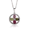Colliers et pendentifs en or blanc pour femmes, pendentif en cristal avec feuille de croix en Zircon, livraison gratuite, PW-30 ► Photo 1/4