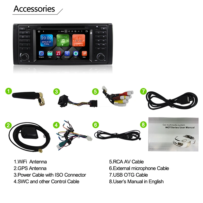 Top Eunavi Octa core Android 9.0 1 Din 4G RAM 32G ROM Car DVD player GPS navi Radio Stereo For BMW E39 1996-2003 E53 X5 with wifi bt 15