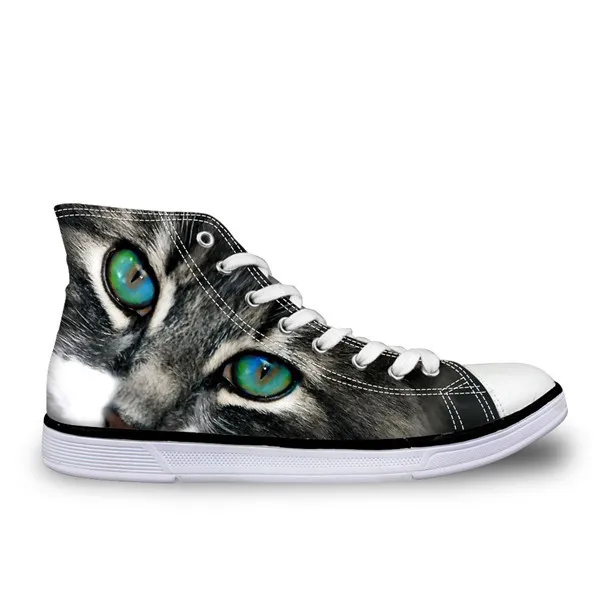 Buy Women Cute cat prints Shoes High Top Canvas Shoes