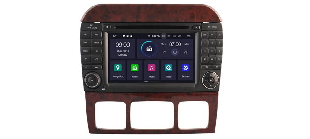 Top 4GB android 9 car dvd player For Mercedes Benz S Class W220 1995~2005 NTG Multimedia GPS Navigation Map Autoradio WiFI Bluetooth 0