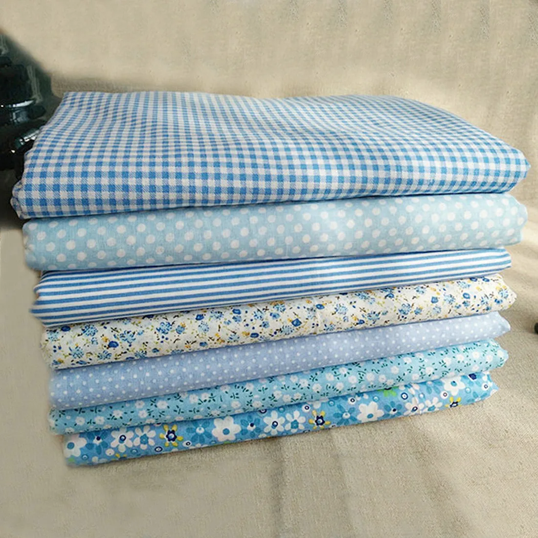 7 шт. 22 смешанной хлопковой ткани, набойки Вышивание стеганые ткани для пэчворка Рукоделие "сделай сам": ручной работы аксессуары 25x25 см