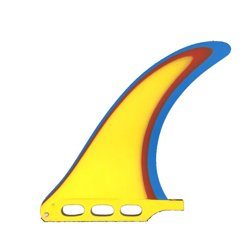 

7 Inch Colorful Longboard Fin Yellow Surfboard Single Fin For Surfing