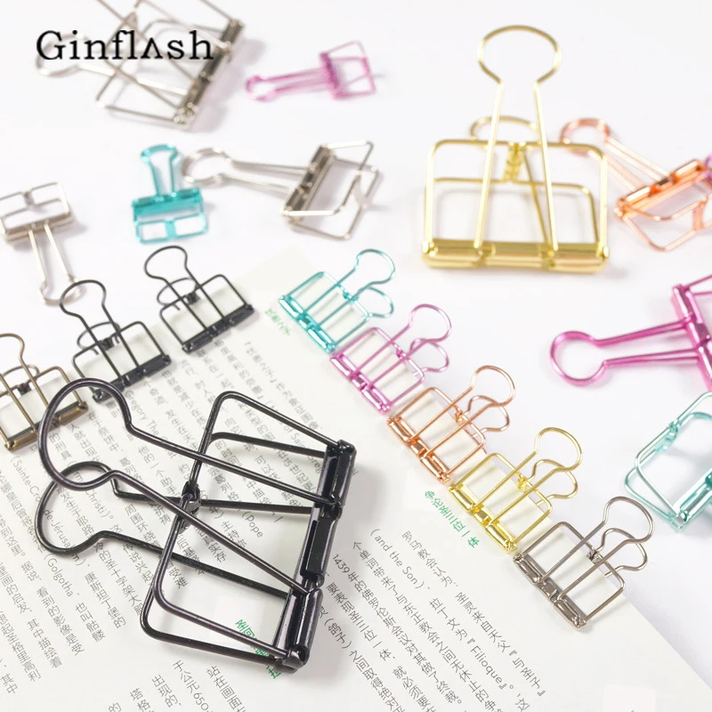 10pcs/lot Cute Metal Binder Clips Clips Small Craft Photo Pegs office