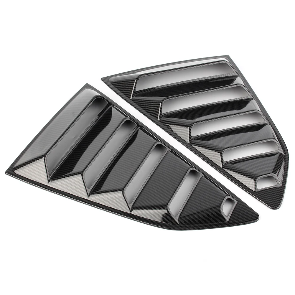 Carbon Fiber Rear Side Window Louver Side Vent Cover Replacement For Chevy Camaro