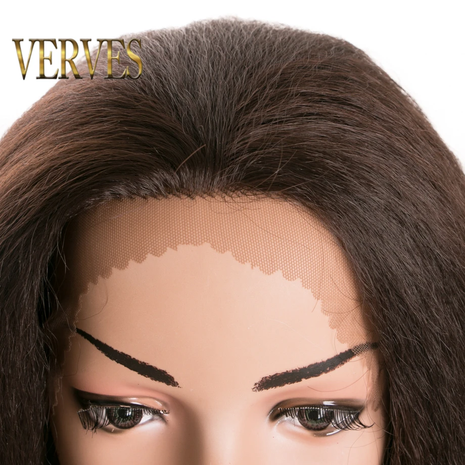 VERVES парик фронта шнурка афро кудрявый волнистый парик синтетический длинный для женщин 24 дюймов высокая температура термостойкие волосы смешанные цвета