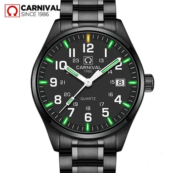 

Carnival T25 Tritium Watch Men Fashion Luminous Quartz Wristwatches Mens Watches Top Brand Luxury Waterproof Clock saat erkekler