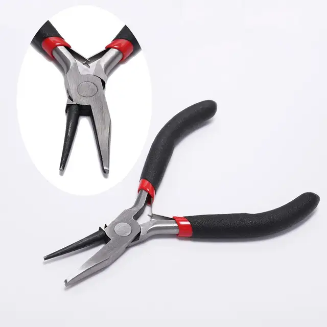 Ferronickel Carbon-Hardened Steel Round Nose End Cutting Jewelry Pliers Tools DIY Equipment Pliers Fit Handcraft Beadwork Repair Round Nose Pliers