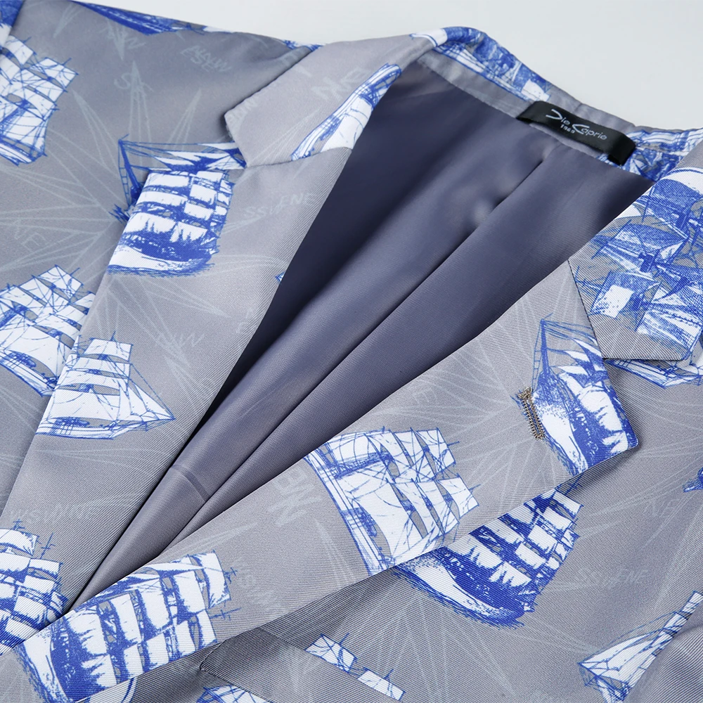 PAULKONTE 2019 big size 38R-48R Blazer Men Print Sea design Suit Jacket Blue Casual Blazer loose Plus Size men coat jacket PAULKONTE 2019 big size 38R-48R Blazer Men Print Sea design Suit Jacket Blue Casual Blazer loose Plus Size men coat jacket