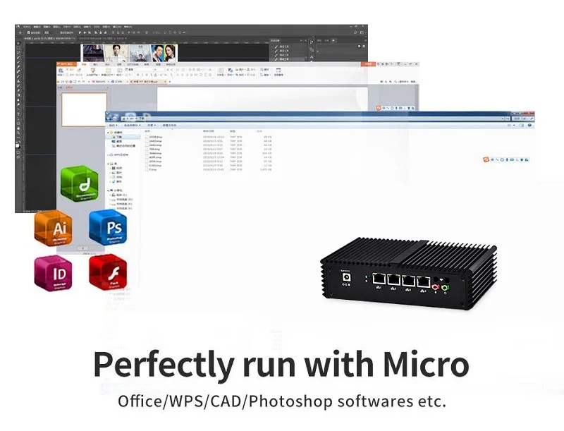  Fanless Mini PC 4 Gigabit Core i3 i5 i7 Micro Gaming PC Computer AES-NI Fanless Firewall router Thi