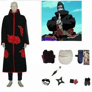 

Anime Naruto Cosplay clothing Apparel Naruto Akatsuki Costume Set Kisame Hoshigaki bundle Big Promotional Package Free Shipping