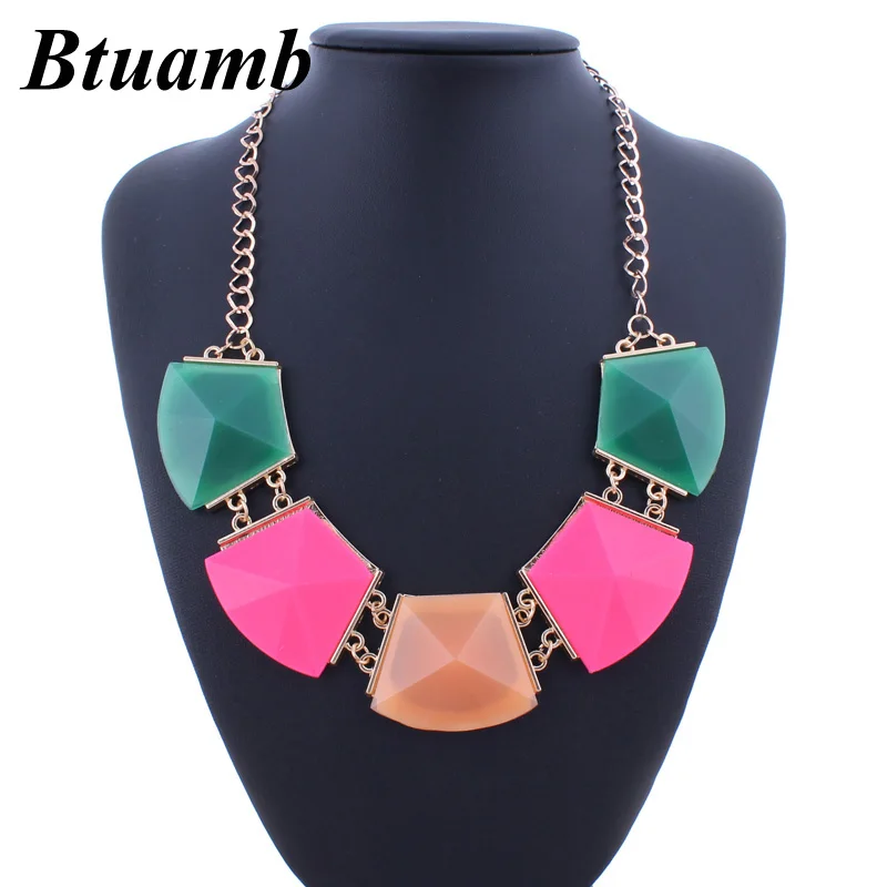 Btuamb New Maxi Bohemia Geometric Statement Necklaces for Women Party