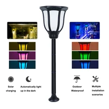 Светодиодный светильник для сада на солнечной батарее, классическое Наружное освещение RGB, водонепроницаемый прожектор, настенный светильник для сада, ночник, датчик света для Рождества