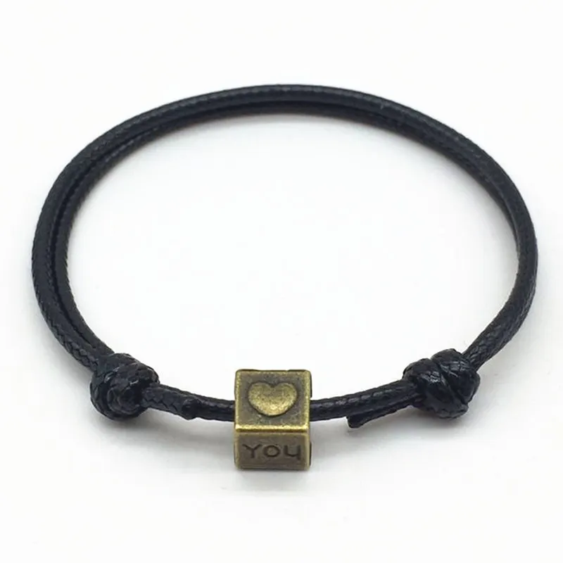 

2018 NEW Handmade Simple Bracelets Heart 'love you' Couple Bracelet Rope Chain Fashion Jewelry Bracelet Gifts for Women