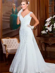 Красочные свадебные платья свадебное платье-Русалка с треугольным вырезом без рукавов, свадебное платье с бисером 2019 свадебное платье MILLA