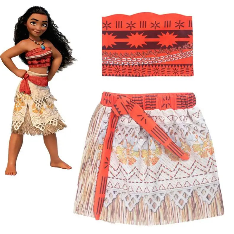 

2018 Baby Princess Cosplay Costume for Children Vaiana dress Costume for Halloween Costumes for Kids Girls Gifts