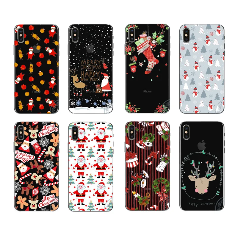 

Christmas Phone Case For Iphone 7 Plus 8 Plus 6 6s Plus Case Tpu Soft Cover For Iphone X XS Max XR 5 5s SE Coque Protective Capa
