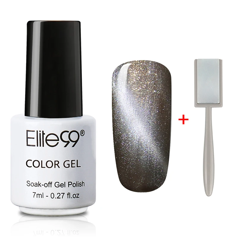 Elite99 кошачий глаз Gelpolish выдерживает с отличительные знаки ногтей маникюр искусство длительный гель лак с наклейкой выбрать цвет 1 с 1 магнит - Цвет: 6580 With Magnet