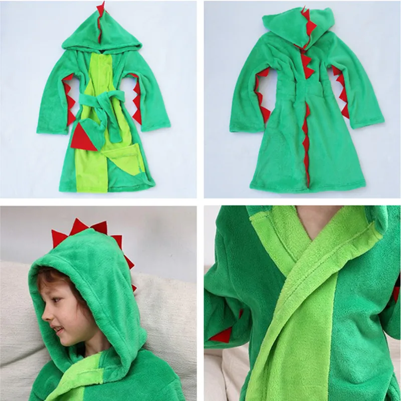 Детский халат для девочек с покемоном, Детские динозавр PIKACHU полиэстер детские халаты для мальчиков пляжные Полотенца ночное белье для малышей Толстовка с капюшоном банный Халат