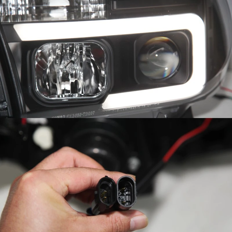 Для TOYOTA Tundra светодиодный ные передние фары 2007 2008 2009 20112012 2013 года с дневными