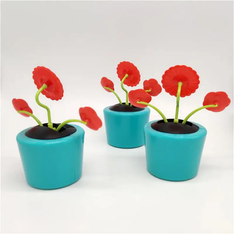 

New Solar Powered Flip Flap Shaking Head Dancing Flower For Decor Dancing Flower Toy Gift For Kids