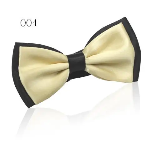 Биколор мужской галстук-бабочка для свадьбы Вечерние - Цвет: SS004 Light yellow