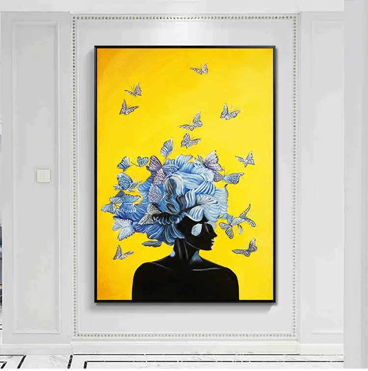 Abstract Butterfly Girl Nordic Posters And Prints Wall Art Canvas Painting Pictures For Living Room Home Decor | Дом и сад