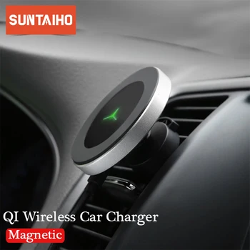 

10W 360 Degree Rotation Car Wireless Charger For iPhone Xs Max X Samsung S10 S9 Suntaiho Qi Wirless Charging Magnetic Car Holder